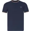 Fred perry for man. M1588 T-shirt Twin Tipped black (S), Casual, Cotton, Short sleeve