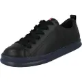 Camper for man. K100226-017 Runner Black Leather Shoes (39), Flat, Laces, Casual