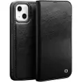 Qialino Classic iPhone 13 Mini Lommebok-deksel I Lær - Svart