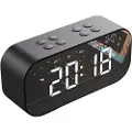 Mtp Products AEC BT501 Bluetooth-høyttaler med LED-vekkerklokke - Svart