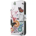 Mtp Products iPhone 5 / 5S / SE Lommebok Etui - Sommerfugler / Sirkler