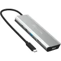 J5CREATE JCD401-N USB4 dobbel 4K multiport-hub, Koblet med ledninger (ikke trådløs), USB 3.2 Gen 2 (3.1 Gen 2) Type-C, 85 W, Sølv, 10 Gbit/s, 4K Ultra HD