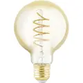 Eglo - LED-filamentlyspære - form: G80 - E27 - 4 W (ekvivalent 25 W) - varmt hvitt lys - 2000 K - globus - ravgul