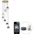 QAZQA Smart pendellampe messing 7-lys inkl. Wifi ST64 - Pallon