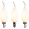 LUEDD Sett med 3 E14 dimmbare LED-glødetrådslys pære F35 matt 3W