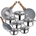San Ignacio Cassel 18/26/28 Cm Pk3852 Kasserollesett Med Stekepanner 12 Stykker
