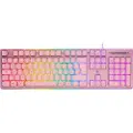 Deltaco PK75 RGB keyboard 105 keys Nordic layout membrane - Gamingtastatur - Rosa