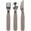 Filibabba Silicone cutlery set - Warm Grey
