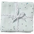 Done by Deer Muslin-teppe 2-pakning Dreamy dots Blå