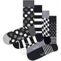 Happy socks Classic Black & Whites Gift Set Half Lange Sokker 4 Par