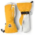 Hestra Army Leather Heli Ski, 3-finger Skihansker, Mustard