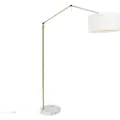 QAZQA Moderne gulvlampe gull med skjerm hvit 50 cm justerbar - Editor