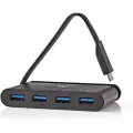 Nedis TCARF200BK - Hub - 4 x SuperSpeed USB 3.0 - stasjonær
