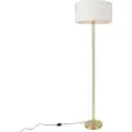 QAZQA Gulvlampe messing med hvit skjerm 50 cm - Simplo