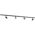 QAZQA Moderne 1-fase skinnesystem med 4 spotlights sort - Jeana