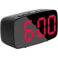 24hShop LED vekkerklokke Arc med røde tall - Svart