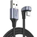 UGREEN Grønn USB-kabel med vinklet USB-C for hurtiglading 3A 18W 1m
