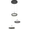 QAZQA Hengende lampe svart rund inkl. LED 3-trinns dimmbar 3-lys - Lyani