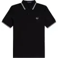 Fred perry for man. M3600 Polo shirt with black piping (L), Casual, Cotton, Short sleeve