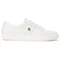 Ralph Lauren for woman. 802830937006 Janson II coated leather sneakers white (36), Flat, Laces, Casual