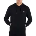 Fred perry for man. M2643 Hooded sweatshirt with black piping (S), Casual, Cotton