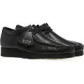 Clarks for man. 26155514 Black Wallabee leather shoes (44), Flat, Laces, Casual