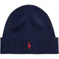 Ralph Lauren for man. 710886137002 Merino navy beanie (OSFA), Casual, Wool