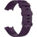 24hShop Silikonarmbånd Fitbit Charge 4 / Charge 3 / Charge 3 SE - str S Mørk Lilla