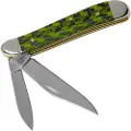 Case Cutlery Green & Black Carbon Fiber Weave Smooth Peanut pocket knife