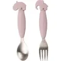 Adlibris Done by Deer Easy-grip spoon and fork set Deer friends Powder