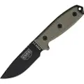 ESEE Model 3, black/green, OD green plastic sheath, nylon sheath