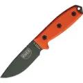 ESEE Model 3, OD green, orange G10, black plastic sheath
