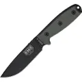 ESEE Model 4, black/black, tan plastic sheath, nylon sheath