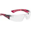 ICM Bollé sikkerhedsbrille klar - Rush+, let & sporty m/flexible brillestænger i rød/sort