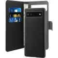 Puro 2-i-1 Magnetisk Google Pixel 6a Lommebok-deksel - Svart