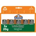 ELMER'S Elmers Pure skolelimstifter | Gjennomsiktig i tørr tilstand | 93 % naturlige ingredienser | 20 g | 5 stk