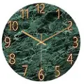 24hShop Veggklokke med vakker urskive - Grønn marmor
