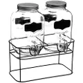 Usorteret Secret de Gourmet Dobbel drikkedispenser på stativ, 4L x 2 stk inkludert