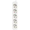 Lanberg - Flerkoplingslist - AC 230 V - 2500 watt - inngang: power CEE 7/7 - utgangskontakter: 5 (power CEE 7/3) - 1.5 m kabel - hvit