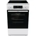 Gorenje GECS5C60WPA, Frittstående komfyr, Hvit, Knapper, Rotasjon, Sølv, LED, Varmetråd (spiral)