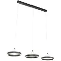 QAZQA Hengende lampe sort rektangulær inkl. LED 3-trinns dimmbar 3-lys - Lyani