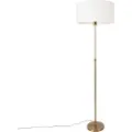 QAZQA Gulvlampe justerbar bronse med skjerm hvit 50 cm - Parte