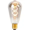 LUEDD E27 Dimmbar LED-pære med vridd glødetråd ST64 Røyksvart 120lm 1800K