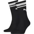 Puma Crew Heritage Stripe Socks Unisex (2-Pack), Clothing, Black, 43-46