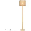 QAZQA Smart gulvlampe i tre med naturlig linskjerm 32 cm inkl. Wifi A60 - Mels