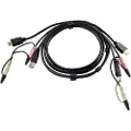 Aten 2L-7D02UH - Video- / USB / audio-kabel - USB, mini-phone stereo 3.5 mm, HDMI (hann) til mini-phone stereo 3.5 mm, USB-type B, HDMI (hann) - 1.8 m