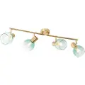 QAZQA Art Deco-spotlight gull med grønt glass 4-lys - Vidro