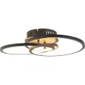 QAZQA Taklampe svart 45 cm inkl. LED 3-trinns dimmbar - Rowin