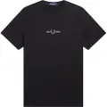 Fred perry for man. M4580 T-shirt with black logo (L), Casual, Cotton, Short sleeve