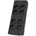 Philips SPN7080BA/60 overspenningsvern Svart 8 AC-uttak 2 m